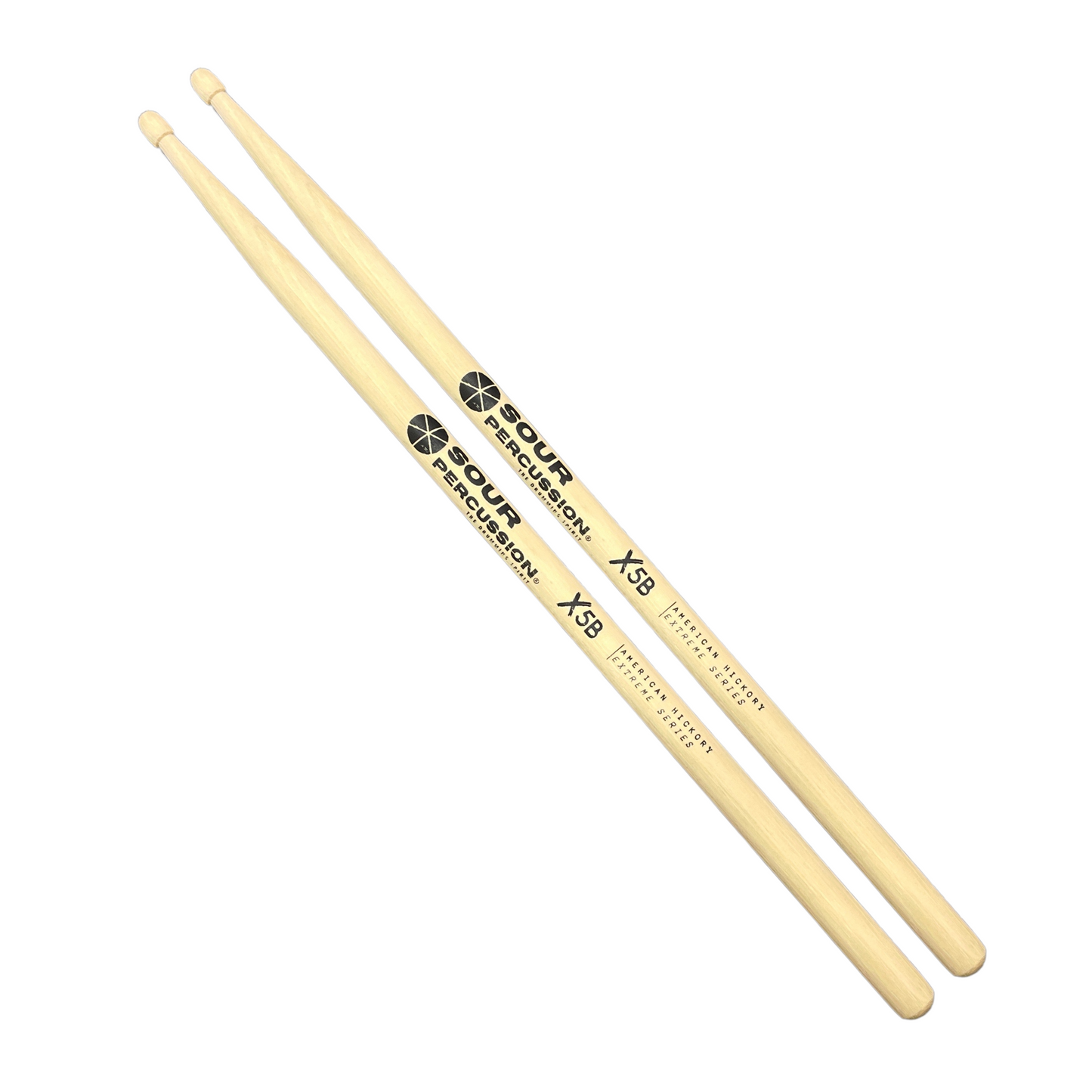 Baquetas Sour Percussion X5B Premium Hickory Punta Madera